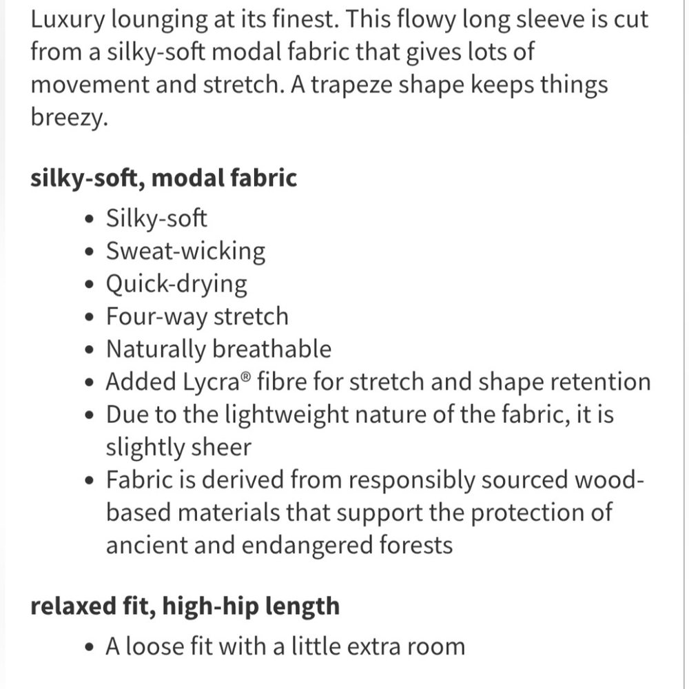 Lululemon Athletica Modal Relaxed Fit  Long-Sleeve Top- Flowy!! - Picture 10 of 10